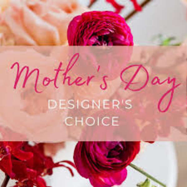 Mother's Day floral gift card with pink and red flowers