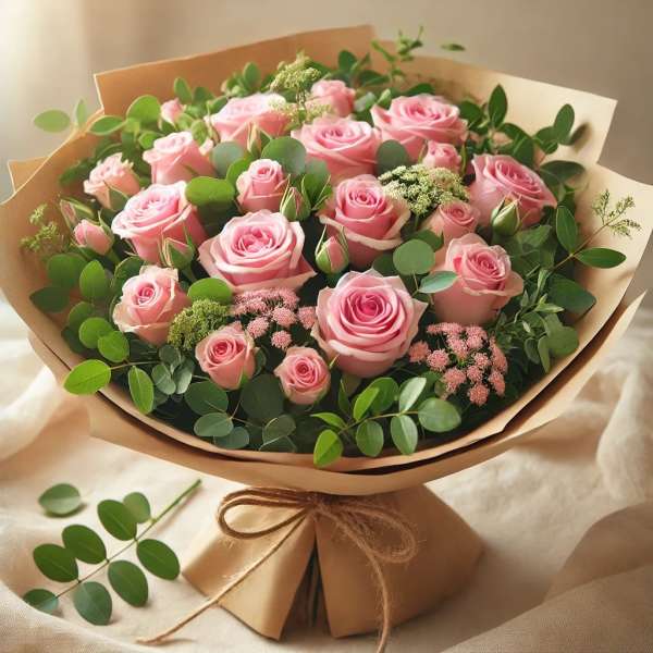 Pink Roses Wrapped