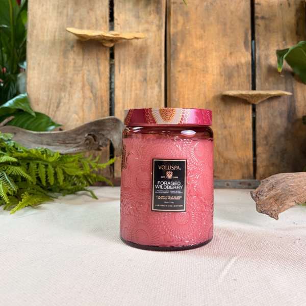Voluspa Foraged Wildberry Glass Jar Candle 18 oz