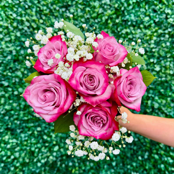 Deep Purple Rose Prom Bouquet