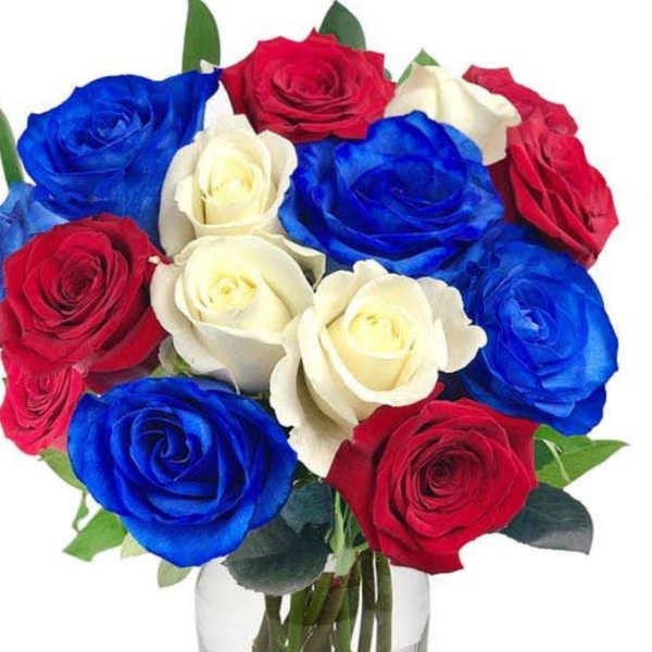 Red blue and white