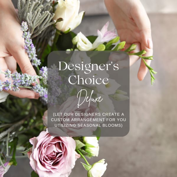 Handheld bouquet with pink and white roses and lavender flowers