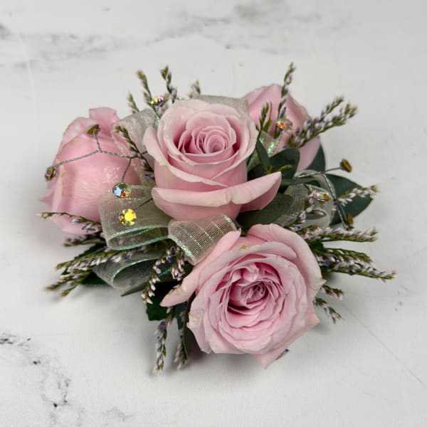 Amethyst 4 Rose Wrist Corsage