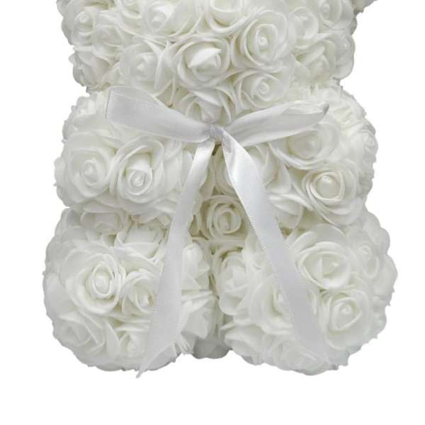 Artificial Rose Bear- White