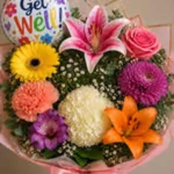 Get Well Mixed Flower Vase Package