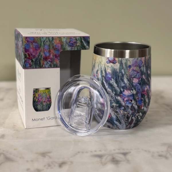 Printed stainless steel tumbler with matching box and clear lid
