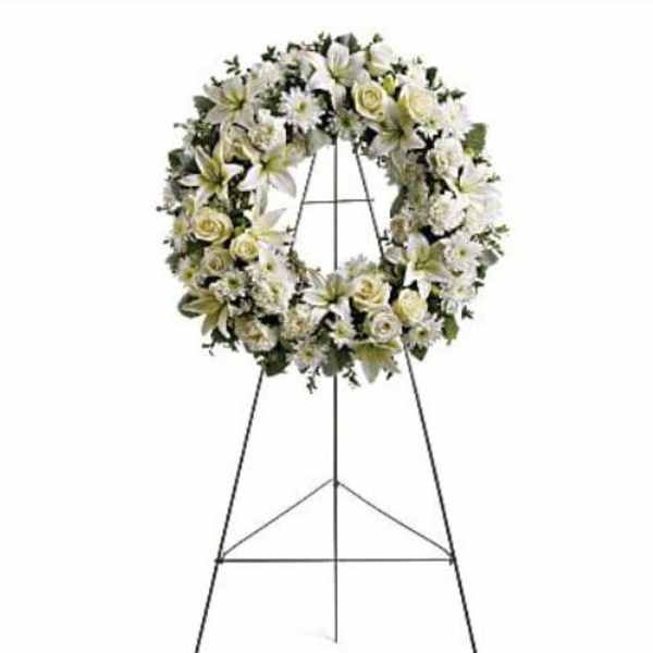 Serenity White Flower Wreath