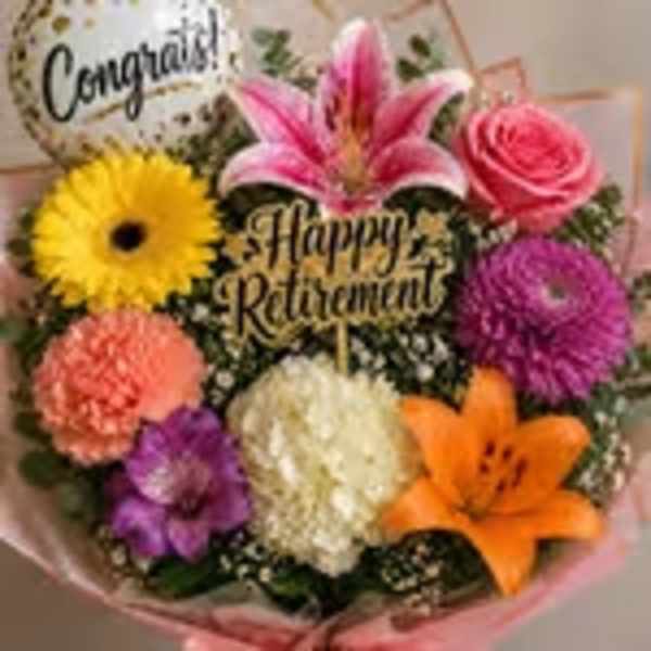 Retirement Mixed Flowers Vase Package