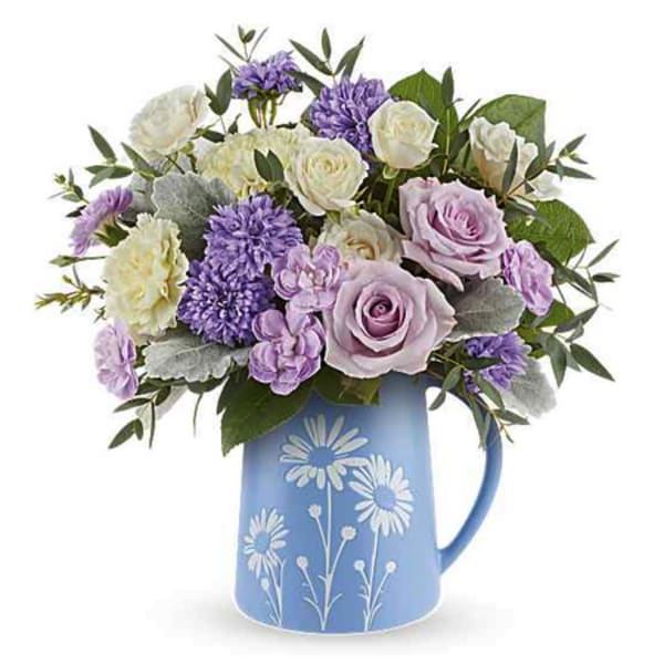 Daisy Haze Bouquet w/Pitcher