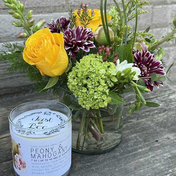 Flowers and a Scented Candle