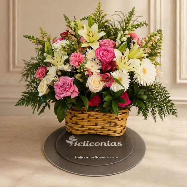 Blush & White Basket