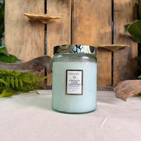 Voluspa French Cade Lavender Glass Jar Candle 18 oz