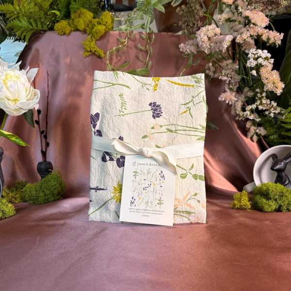 June & December Eastern Region Wildflowers Kitchen Tea Towel