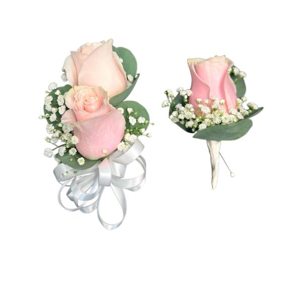 Corsage and boutonniere combo