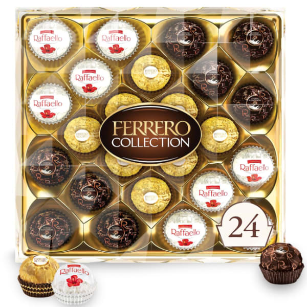 Box of Ferrero Collection chocolates with assorted wrapped truffles