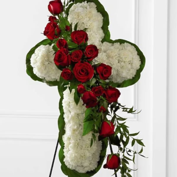 FLORAL CROSS STANDING SPRAY