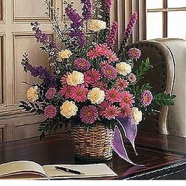 White & Lavender Basket