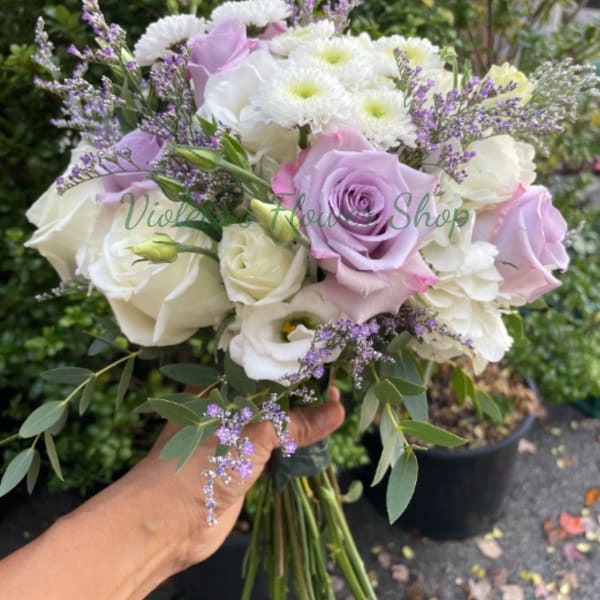 Lavender and White Wedding Bouquet