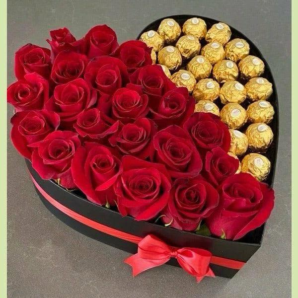 caja de rosas y chocolate By Special Moment´S