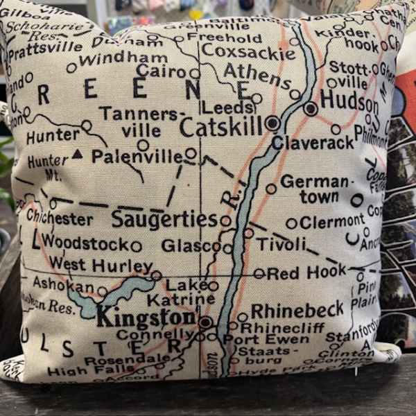 Saugerties Map Pillow
