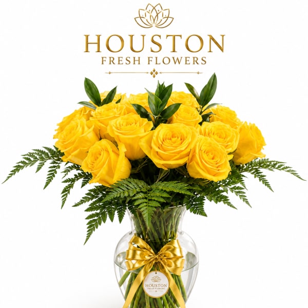 Yellow Roses with Greens