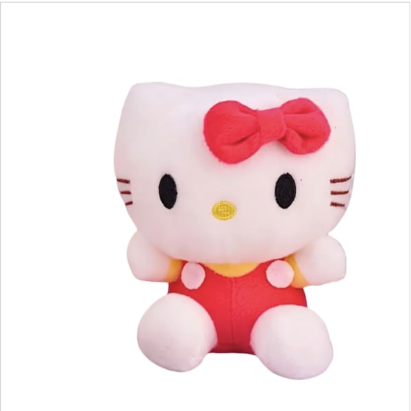 Hello Kitty plush toy with a red bow and outfit