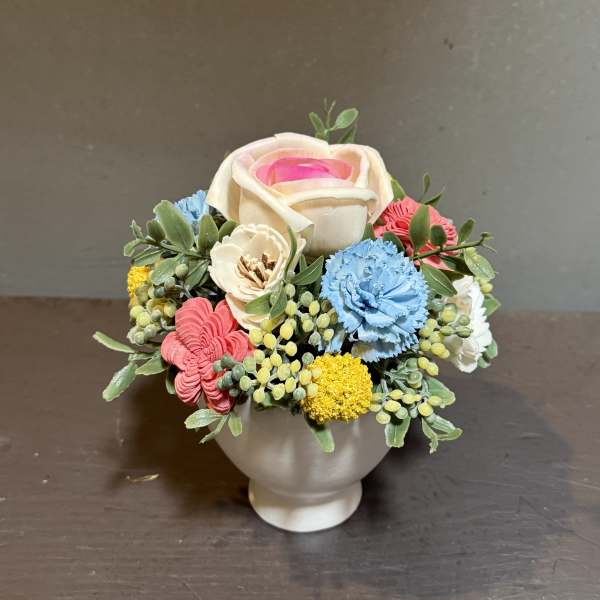Sola Wooden Flower Centerpiece - Soft Pink Rose Garden