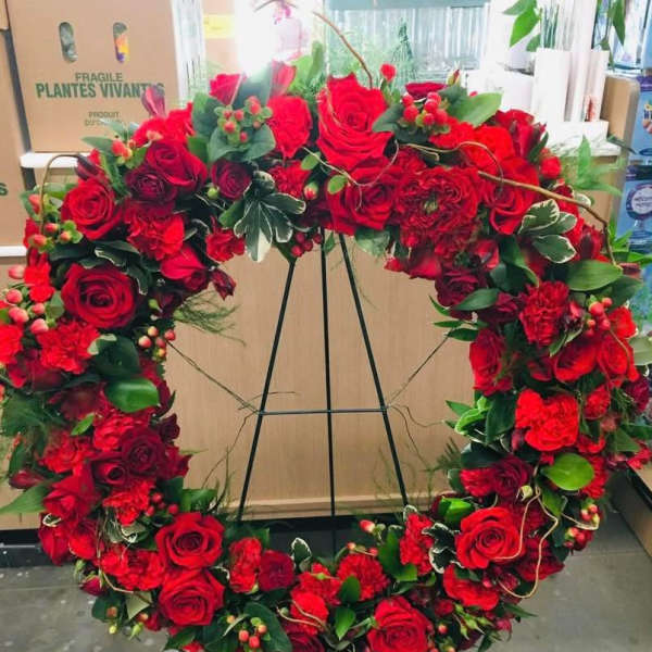 Sympathy Wreath – Red Rose Funeral Wreath
