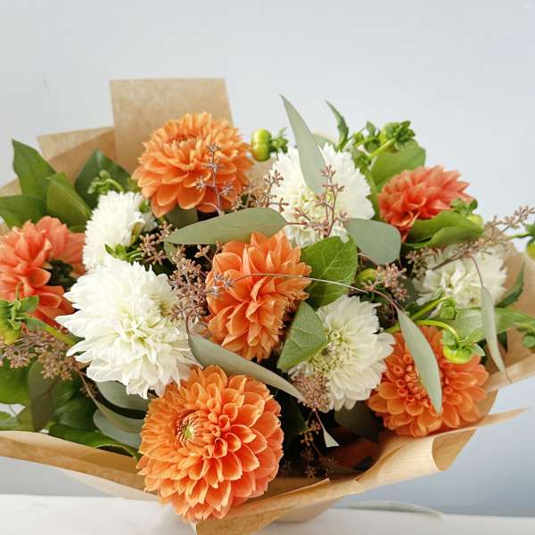 Dozen Dahlias Handtied Bouquet