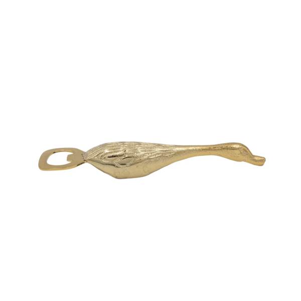 Gold decorative bottle opener shaped like a fish