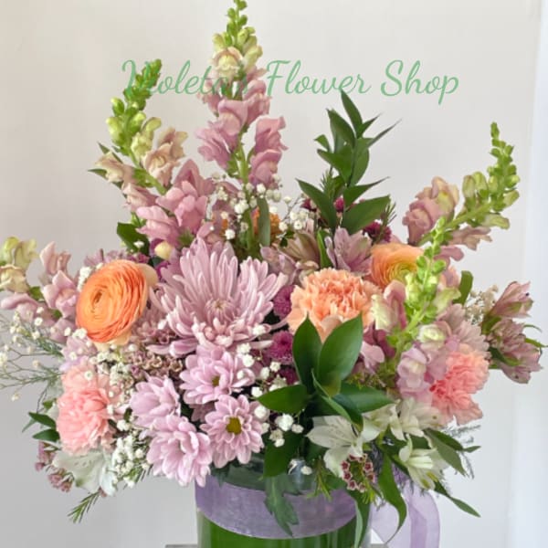 Lavender and Peach Arrangement