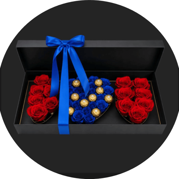 I love you choco red blue