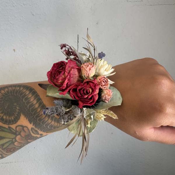 Dried flower wrist corsage #2 *only one available*