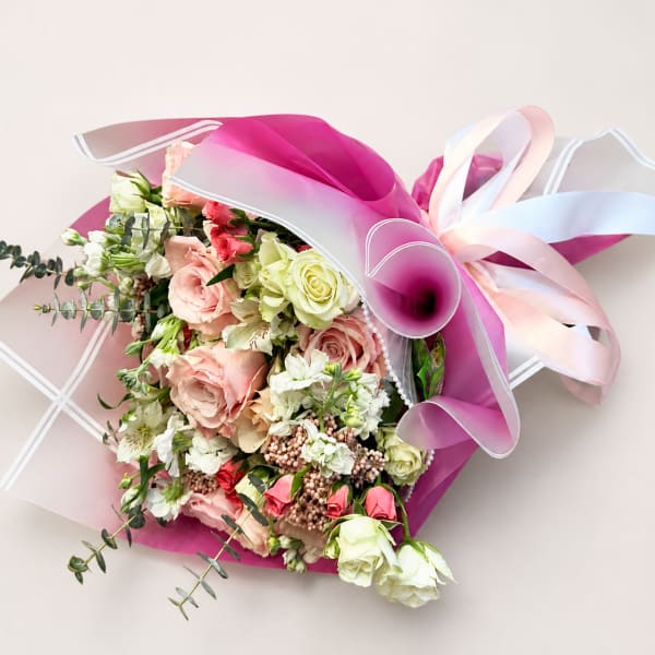 Moms Blush Elegance Hand Tied Bouquet