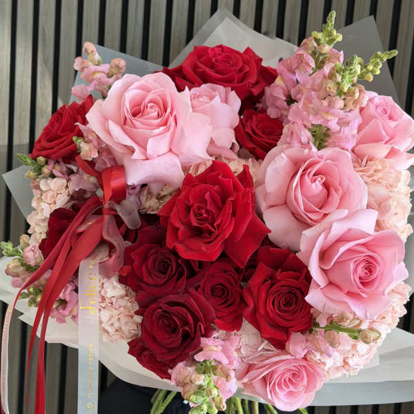 Romantic Red & Blush Bouquet