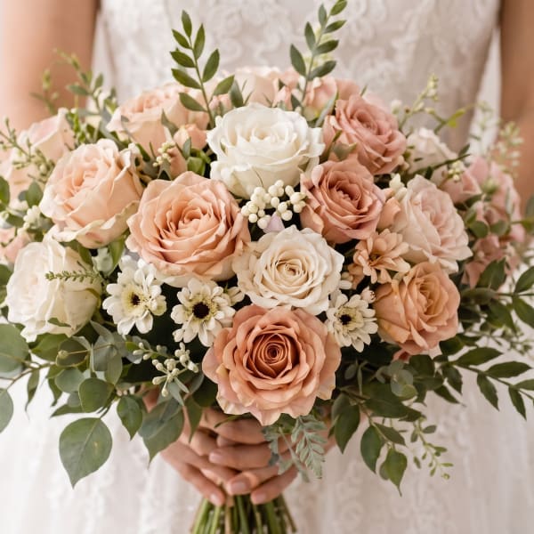 Peach Romance Bridal Bouquet