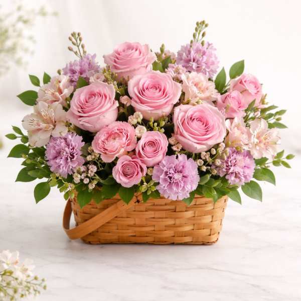 Blush Garden Basket