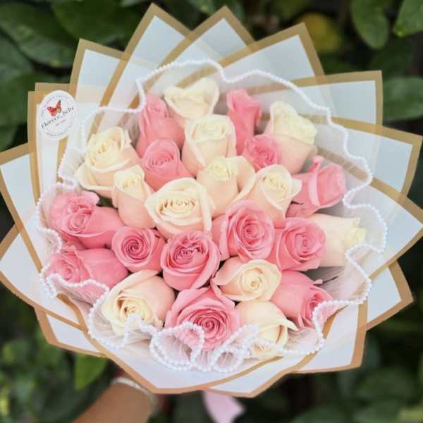 25 count pink & white Buchon
