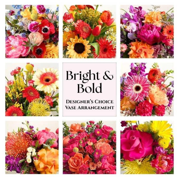 Bright and Bold Designer's Choice Vase Arrangement