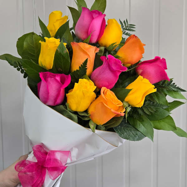 Wrap- Mixed Dozen Roses