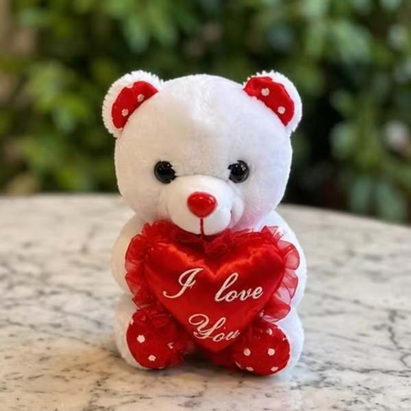 Small Plush Teddy Bear with Heart