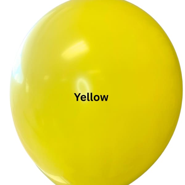 Yellow balloon with the word Yellow printed on it