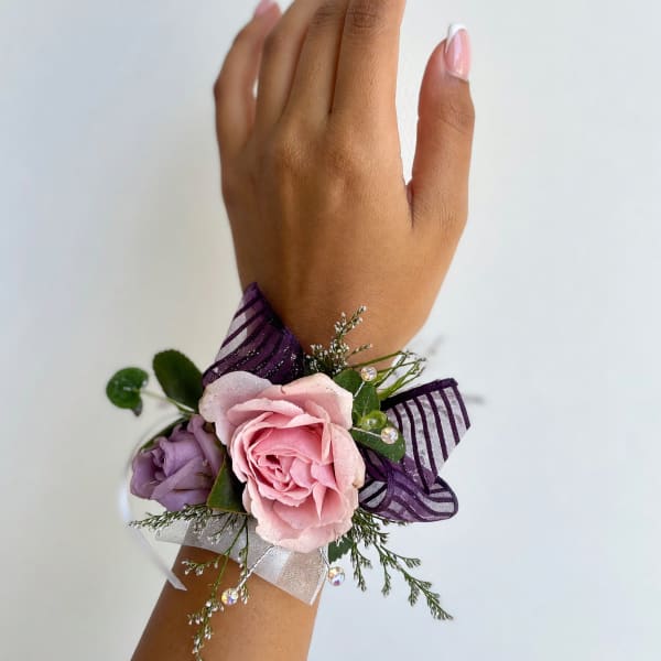 Pink & Lavender Spray Rose Corsage