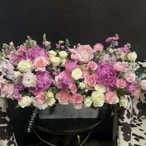 Pink Peony and Ranunculus Love Centerpiece