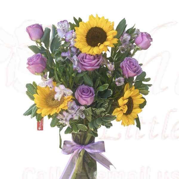 Lavender Rose & Sunflower Bouquet – A Gift That Feels Like Sunshine & Love
