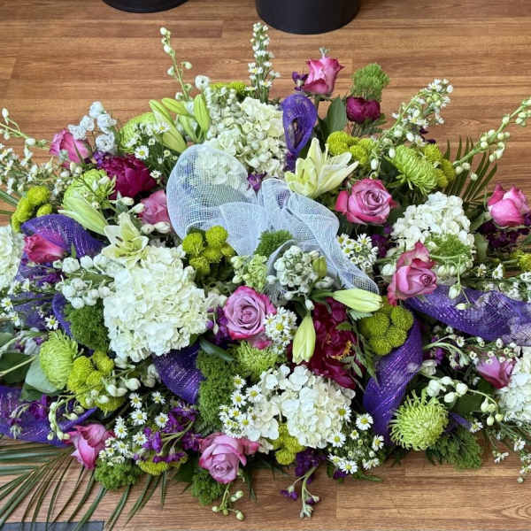 Casket Cover (customizable flowers and/or colors) requires 48 hours notice