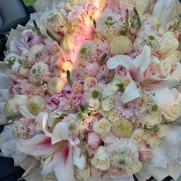 Luxury Love Bouquet - Mixed Seasonal Blooms with Peonies