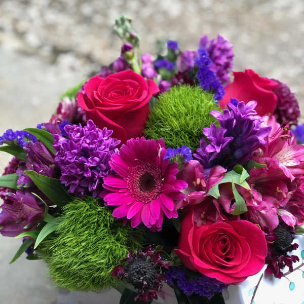 Fiori: purples, red and green flowers