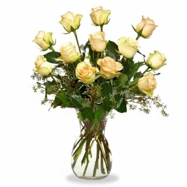 Dozen Cream Roses