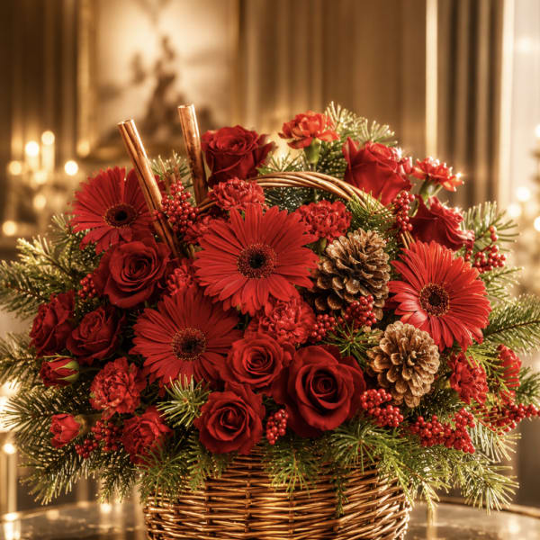 Red Christmas Basket